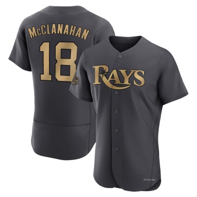 Men's Shane McClanahan Tampa Bay Rays Game Charcoal Authentic 2022 All-Star Jersey