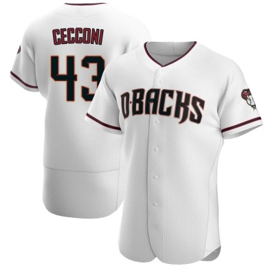 Men's Slade Cecconi Arizona Diamondbacks Authentic White/Crimson Home Jersey