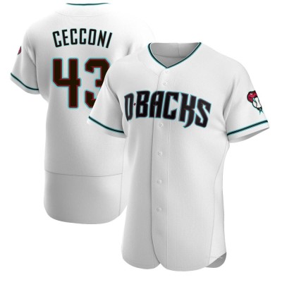 Men's Slade Cecconi Arizona Diamondbacks Authentic White/Teal Alternate Jersey