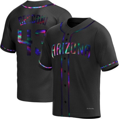 Men's Slade Cecconi Arizona Diamondbacks Replica Black Holographic Alternate Jersey