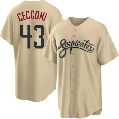 Men's Slade Cecconi Arizona Diamondbacks Replica Gold 2021 City Connect Cool Base Jersey