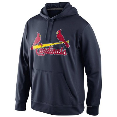 Men's St. Louis Cardinals Navy KO Wordmark Performance Hoodie -