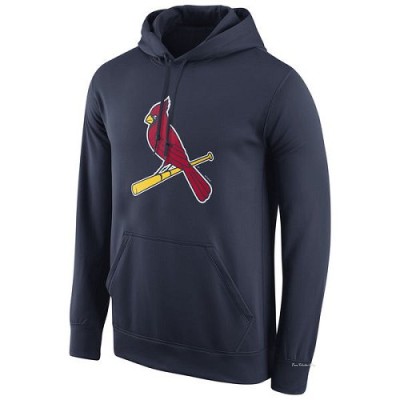 Men's St. Louis Cardinals Navy Logo Performance Pullover Hoodie -