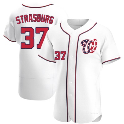 Men's Stephen Strasburg Washington Nationals Authentic White Alternate Jersey