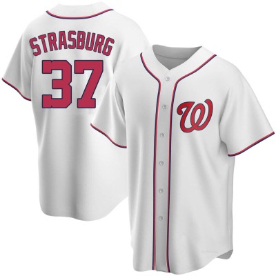 Men's Stephen Strasburg Washington Nationals Replica White Home Jersey