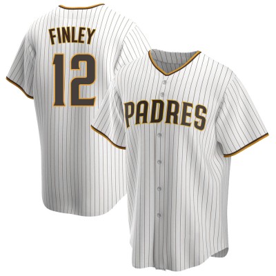 Men's Steve Finley San Diego Padres Replica White/Brown Home Jersey