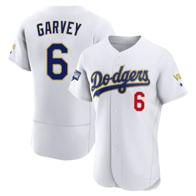 Men's Steve Garvey Los Angeles Dodgers Authentic White/Gold 2021 Gold Program Player Jersey