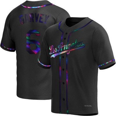 Men's Steve Garvey Los Angeles Dodgers Replica Black Holographic Alternate Jersey