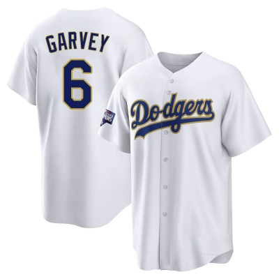 Men's Steve Garvey Los Angeles Dodgers Replica White/Gold 2021 Gold Program Player Jersey