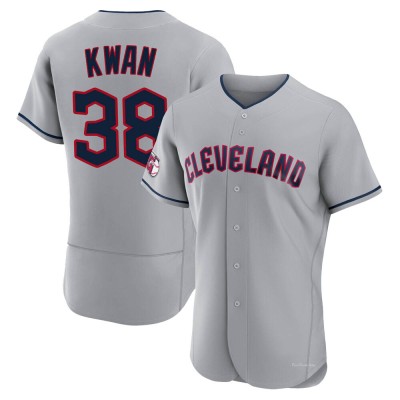 Men's Steven Kwan Cleveland Guardians Authentic Gray Road Jersey