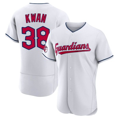 Men's Steven Kwan Cleveland Guardians Authentic White Home Jersey