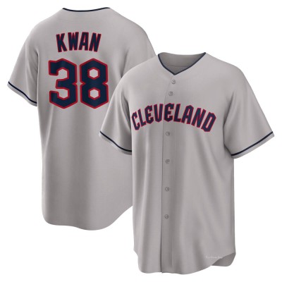 Men's Steven Kwan Cleveland Guardians Replica Gray Road Jersey