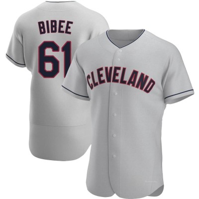 Men's Tanner Bibee Cleveland Guardians Authentic Gray Road Jersey