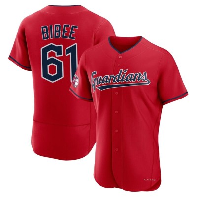 Men's Tanner Bibee Cleveland Guardians Authentic Red Alternate Jersey