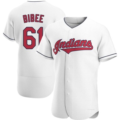 Men's Tanner Bibee Cleveland Guardians Authentic White Home Jersey