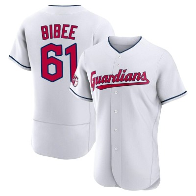 Men's Tanner Bibee Cleveland Guardians Authentic White Home Jersey