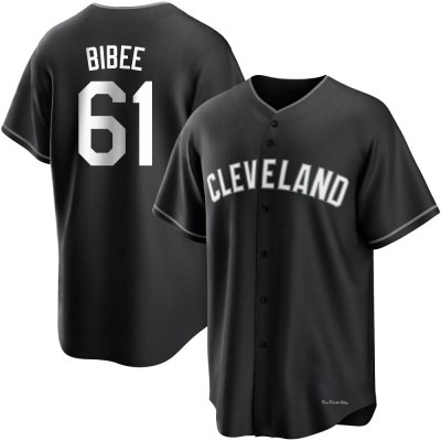 Men's Tanner Bibee Cleveland Guardians Replica Black/White Jersey