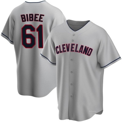 Men's Tanner Bibee Cleveland Guardians Replica Gray Road Jersey