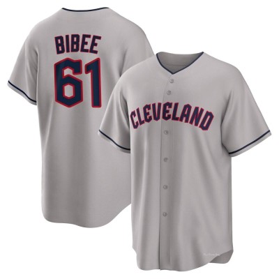 Men's Tanner Bibee Cleveland Guardians Replica Gray Road Jersey