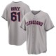 Men's Tanner Bibee Cleveland Guardians Replica Gray Road Jersey