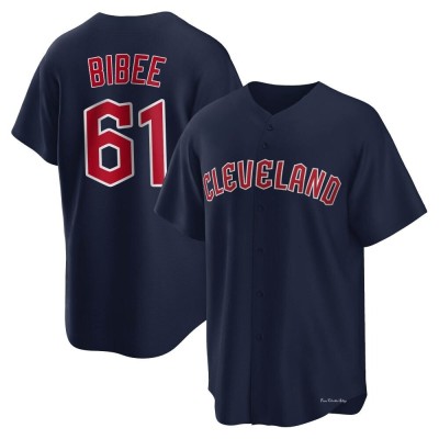 Men's Tanner Bibee Cleveland Guardians Replica Navy Alternate Jersey