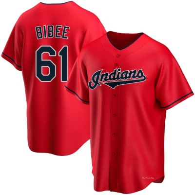 Men's Tanner Bibee Cleveland Guardians Replica Red Alternate Jersey