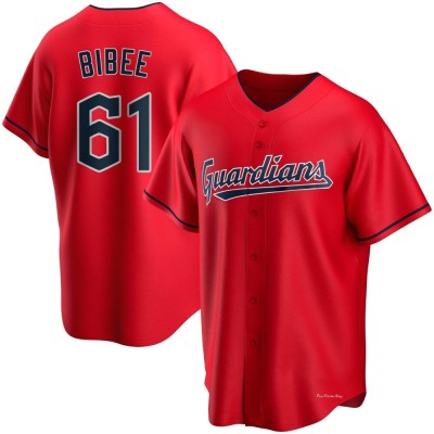 Men's Tanner Bibee Cleveland Guardians Replica Red Alternate Jersey