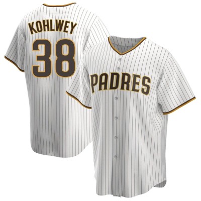 Men's Taylor Kohlwey San Diego Padres Replica White/Brown Home Jersey