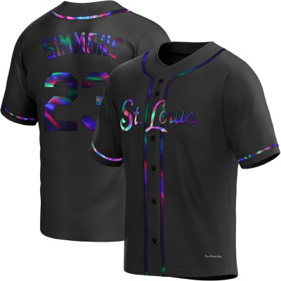 Men's Ted Simmons St. Louis Cardinals Replica Black Holographic Alternate Jersey