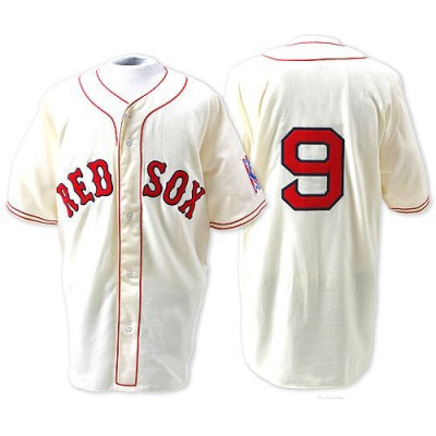 Men's Ted Williams Boston Red Sox Authentic Cream Throwback Jersey