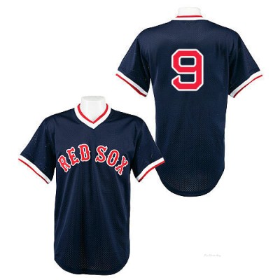 Men's Ted Williams Boston Red Sox Authentic Navy Blue 1990 Throwback Jersey