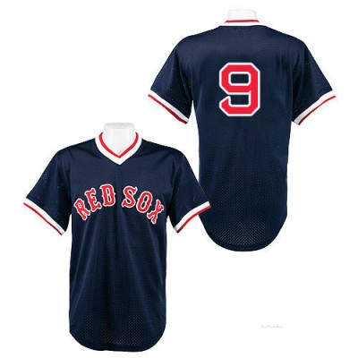 Men's Ted Williams Boston Red Sox Replica Navy Blue 1990 Throwback Jersey