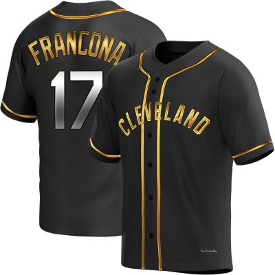 Men's Terry Francona Cleveland Guardians Replica Black Golden Alternate Jersey