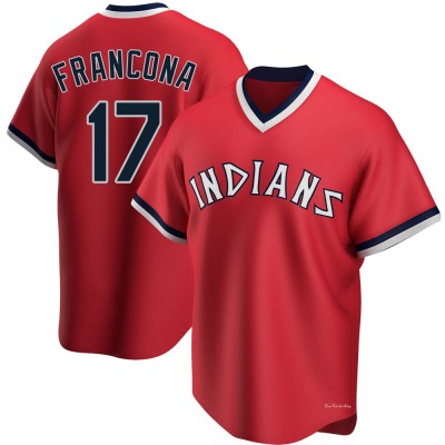 Men's Terry Francona Cleveland Guardians Replica Red Road Cooperstown Collection Jersey