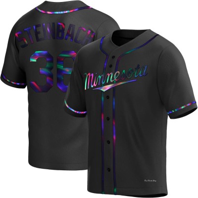 Men's Terry Steinbach Minnesota Twins Replica Black Holographic Alternate Jersey