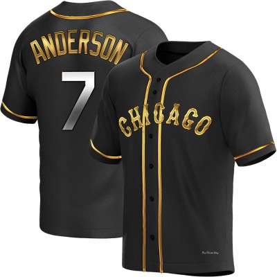 Men's Tim Anderson Chicago White Sox Replica Black Golden Alternate Jersey