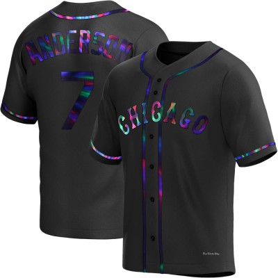 Men's Tim Anderson Chicago White Sox Replica Black Holographic Alternate Jersey