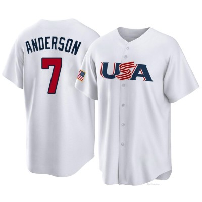 Men's Tim Anderson Chicago White Sox Replica White USA Baseball 2023 World Baseball Classic Jersey