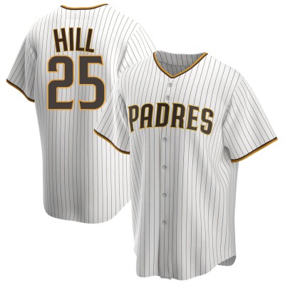 Men's Tim Hill San Diego Padres Replica White/Brown Home Jersey