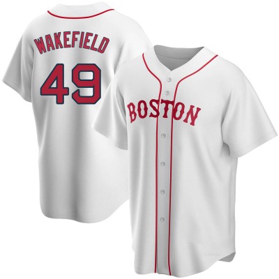 Men's Tim Wakefield Boston Red Sox Replica White Alternate Jersey