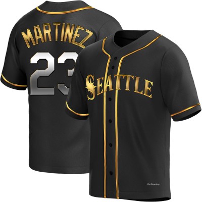 Men's Tino Martinez Seattle Mariners Replica Black Golden Alternate Jersey