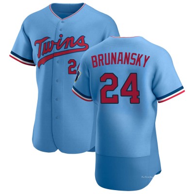 Men's Tom Brunansky Minnesota Twins Authentic Light Blue Alternate Jersey