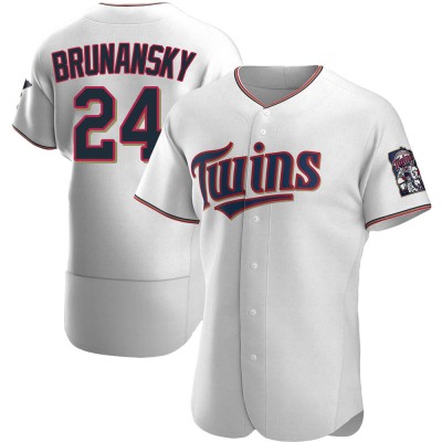 Men's Tom Brunansky Minnesota Twins Authentic White Home Jersey