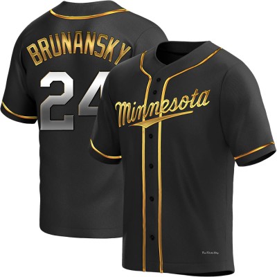 Men's Tom Brunansky Minnesota Twins Replica Black Golden Alternate Jersey