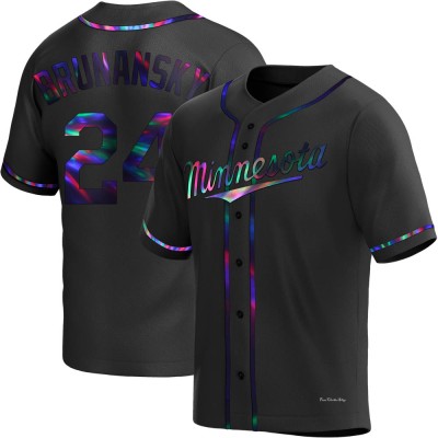 Men's Tom Brunansky Minnesota Twins Replica Black Holographic Alternate Jersey