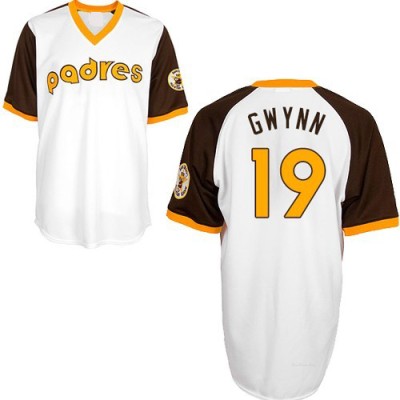 Men's Tony Gwynn San Diego Padres Authentic White Throwback Jersey