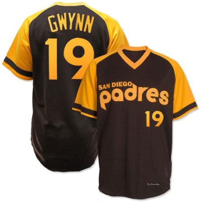 Men's Tony Gwynn San Diego Padres Replica Brown Throwback Jersey