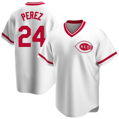 Men's Tony Perez Cincinnati Reds Replica White Home Cooperstown Collection Jersey