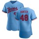 Men's Torii Hunter Minnesota Twins Authentic Light Blue Alternate Jersey