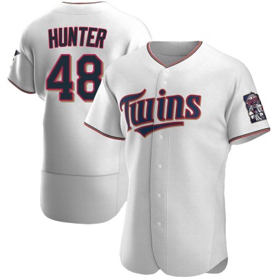 Men's Torii Hunter Minnesota Twins Authentic White Home Jersey